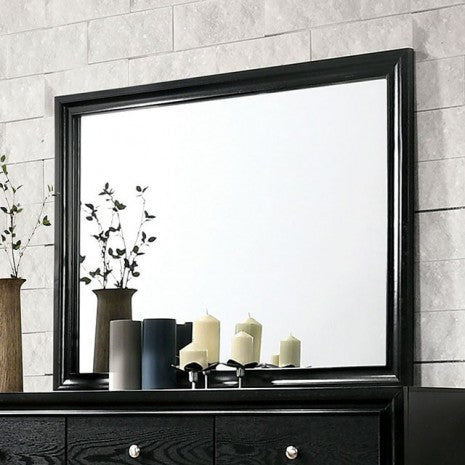 Miroir contemporain noir Chrissy de Furniture of America, modèle CM7552BK-M