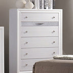 Commode contemporaine Chrissy White de Furniture of America, modèle CM7552C