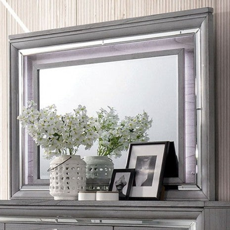 Miroir contemporain gris clair Alanis de Furniture of America, modèle CM7579M