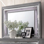 Miroir contemporain gris clair Alanis de Furniture of America, modèle CM7579M