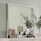 Miroir de style transitionnel blanc Berenice de Furniture of America, modèle CM7580WH-M