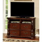 Meuble TV Arthur Brown Cherry Traditional de Furniture of America, modèle CM7587TV