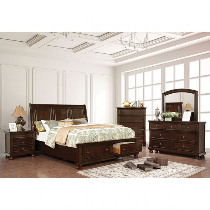 Miroir de style transitionnel Castor Brown Cherry de Furniture of America, modèle CM7590CH-M