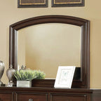 Miroir de style transitionnel Castor Brown Cherry de Furniture of America, modèle CM7590CH-M