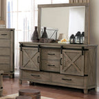 Miroir rustique Bianca Gray de Furniture of America, modèle CM7734GY-M
