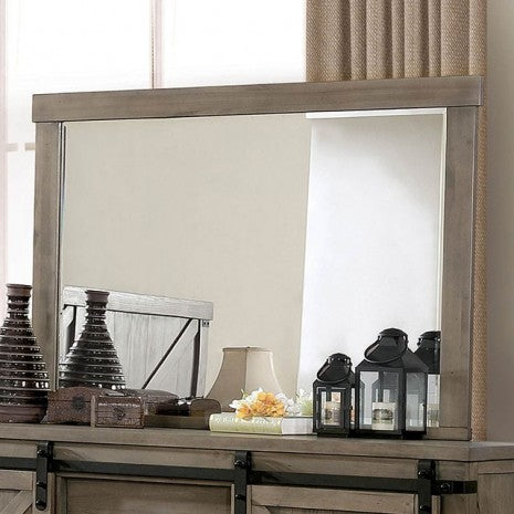 Miroir rustique Bianca Gray de Furniture of America, modèle CM7734GY-M