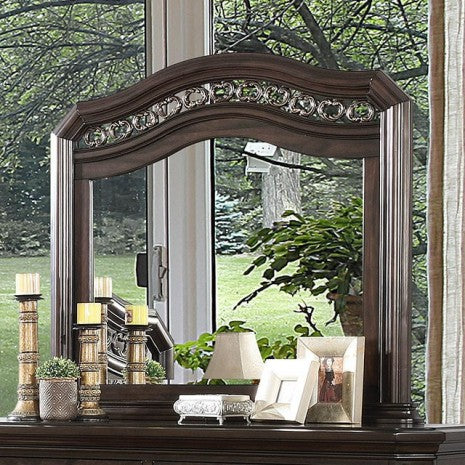 Miroir traditionnel Calliope Espresso de Furniture of America, modèle CM7751M