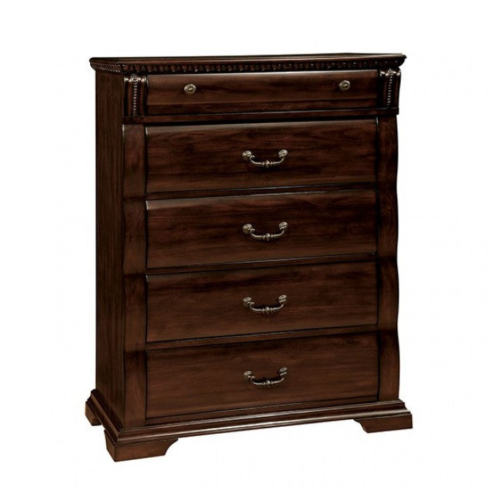 Commode transitionnelle Burleigh Cherry de Furniture of America, modèle CM7791C