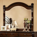 Miroir de style transitionnel Burleigh Cherry de Furniture of America, modèle CM7791M