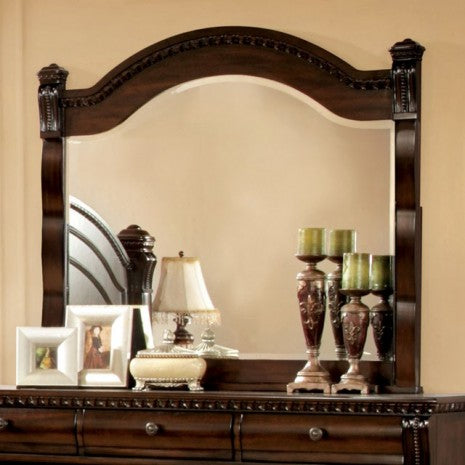 Miroir de style transitionnel Burleigh Cherry de Furniture of America, modèle CM7791M
