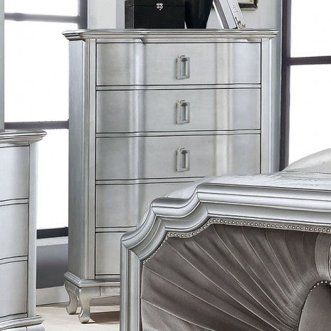 Commode Aalok Silver Glam de Furniture of America, modèle CM7864C