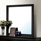 Miroir Louis Philippe noir de style transitionnel, modèle CM7866BK-M, de Furniture of America