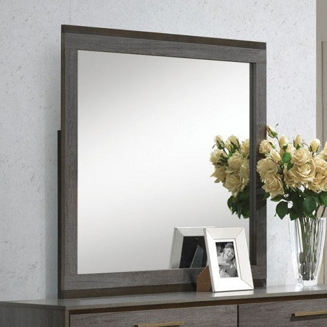 Miroir contemporain bicolore gris antique Manvel, modèle CM7867M, de Furniture of America