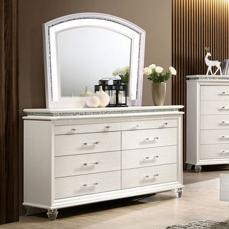Furniture of America Maddie Pearl White Contemporary Dresser Model CM7899D