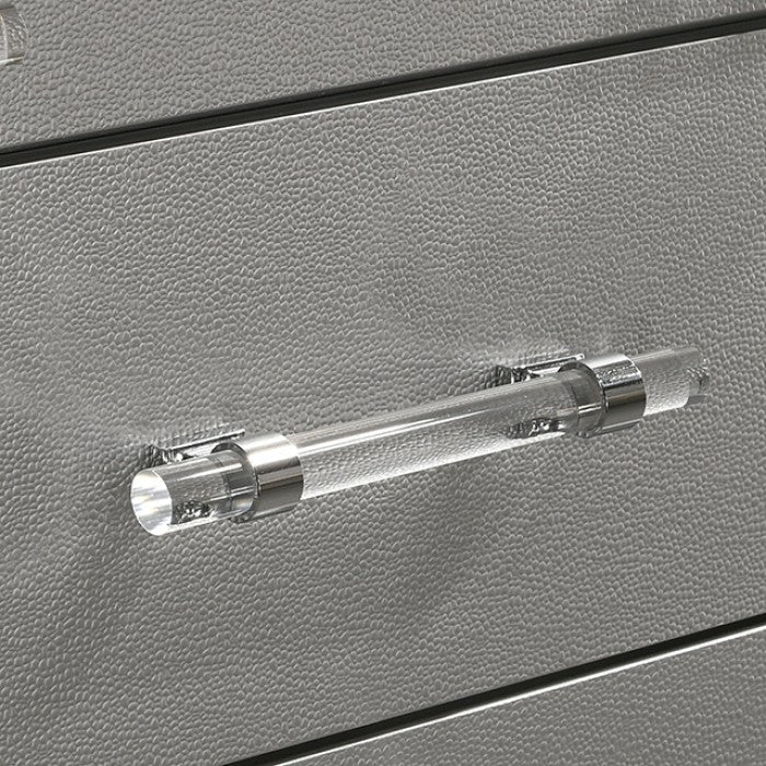 Commode contemporaine Maddie Silver de Furniture of America, modèle CM7899SV-C