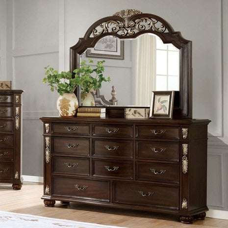 Furniture of America Theodor Brown Cherry Traditional Dresser Model CM7926D
