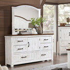Furniture of America Alyson Distressed White/Walnut Transitional Dresser Model CM7962D