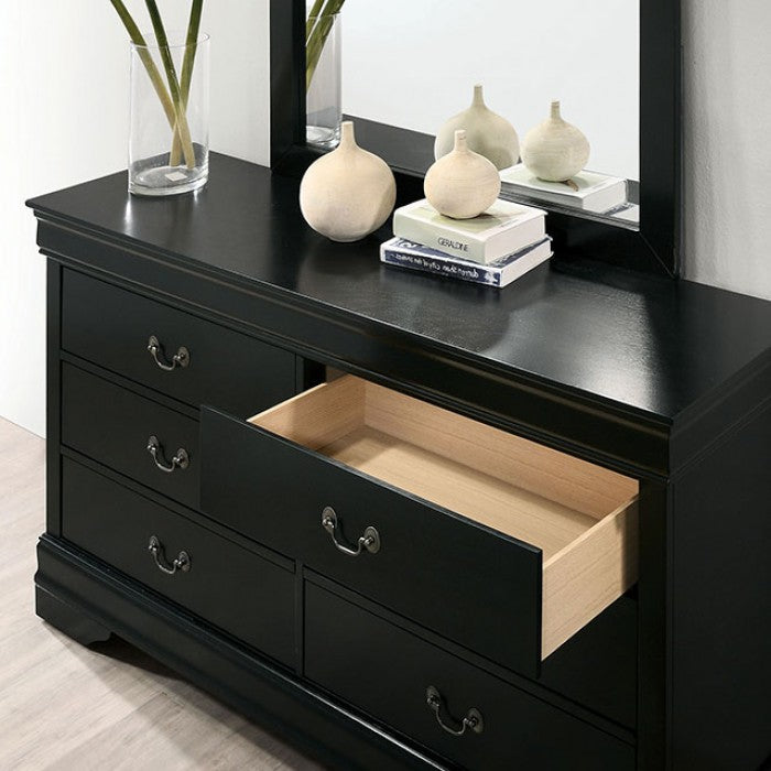 Furniture of America Louis Philippe Black Transitional Dresser Model FM7866BK-D