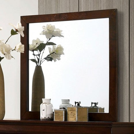 Miroir de style transitionnel Louis Philippe en merisier foncé, modèle FM7866CH-M, de Furniture of America