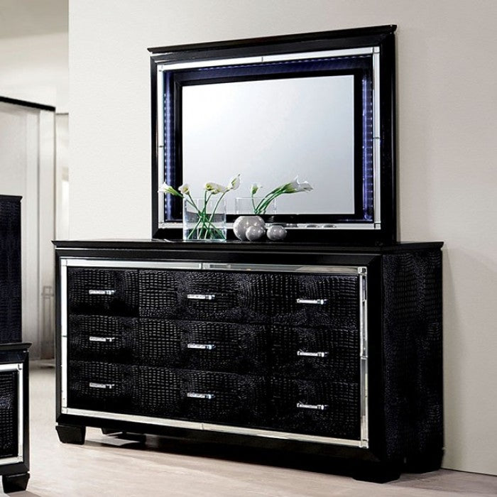 Miroir contemporain noir Bellanova de Furniture of America, modèle CM7979BK-M