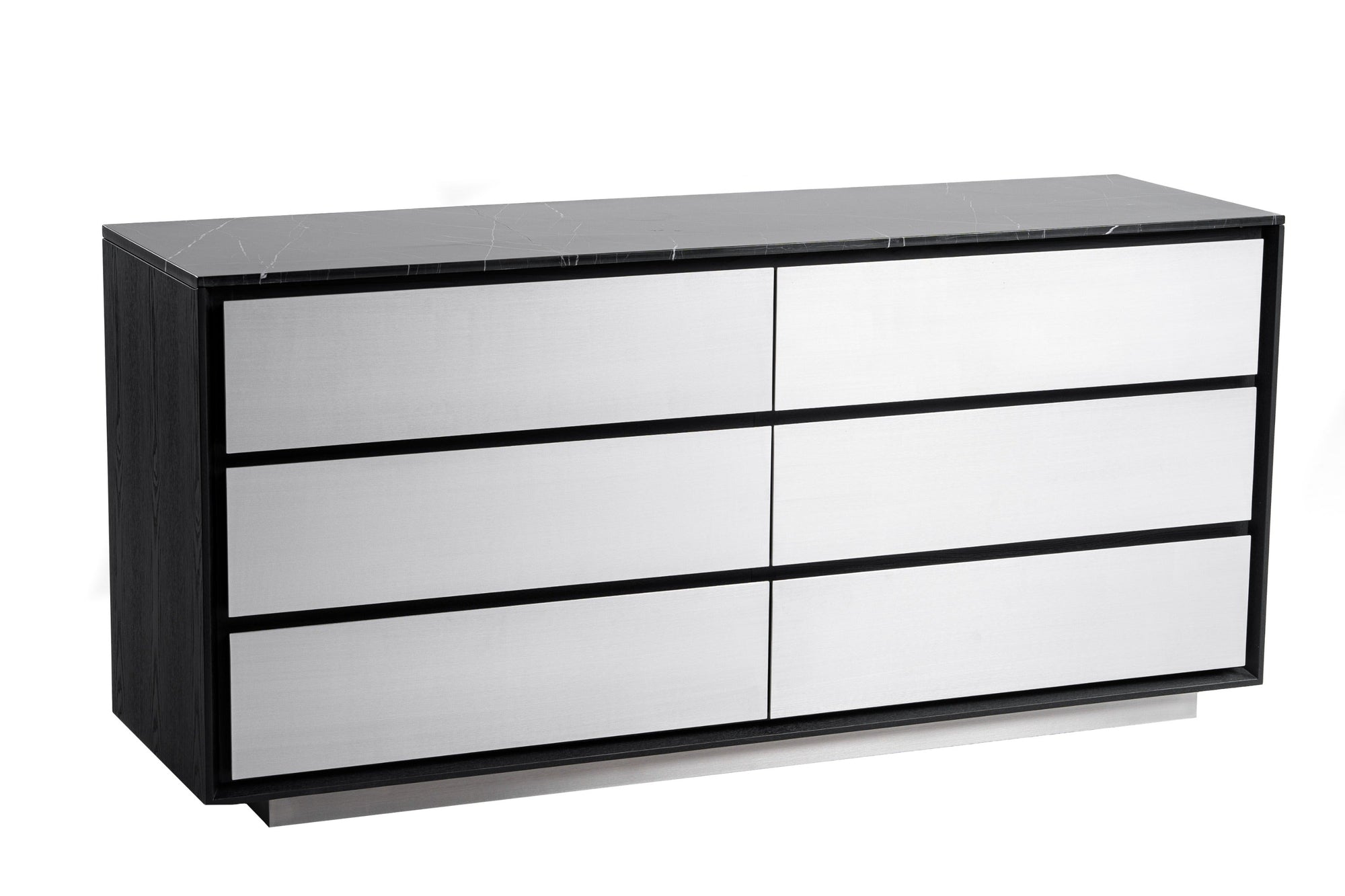 Modrest Concord Modern Black Marble & Black Ash & Aluminum Dresser Model VGVC-J2301-D