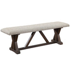 ACME Pascaline Gray Fabric Rustic Brown & Oak Bench Model DN00704