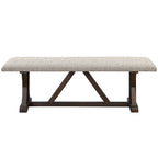ACME Pascaline Gray Fabric Rustic Brown & Oak Bench Model DN00704