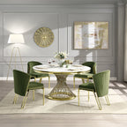 ACME Fallon Engineered Marble & Mirrored Gold Dining Table Model DN01189