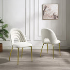 ACME Fadri Teddy Sherpa & Mirrored Gold Side Chair (Set-2) Model DN01953