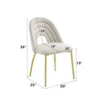 ACME Fadri Teddy Sherpa & Mirrored Gold Side Chair (Set-2) Model DN01953