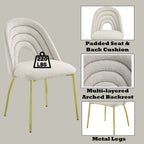 ACME Fadri Teddy Sherpa & Mirrored Gold Side Chair (Set-2) Model DN01953