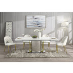 ACME Fadri Teddy Sherpa & Mirrored Gold Side Chair (Set-2) Model DN01953