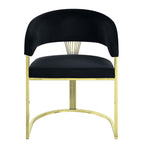 ACME Fallon Black Velvet & Mirrored Gold Side Chair Model DN01954