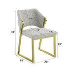 ACME Galdesa Teddy Sherpa & Mirrored Gold Side Chair (Set-2) Model DN02107