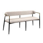 ACME Jaramillo Beige Linen & Black Bench Model DN02698