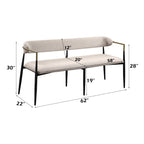 ACME Jaramillo Beige Linen & Black Bench Model DN02698