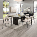 ACME Jaramillo Beige Linen & Black Bench Model DN02698A