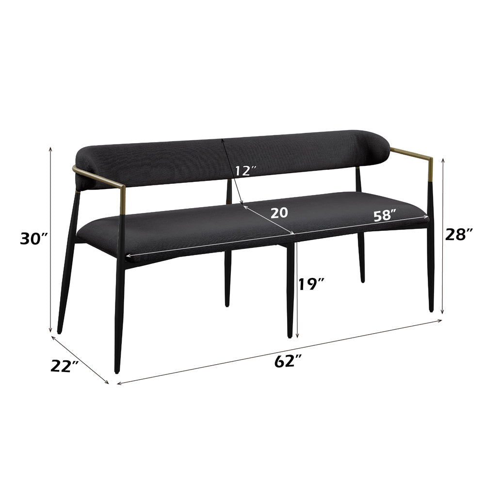 ACME Jaramillo Black Chenille & Black Bench Model DN02699