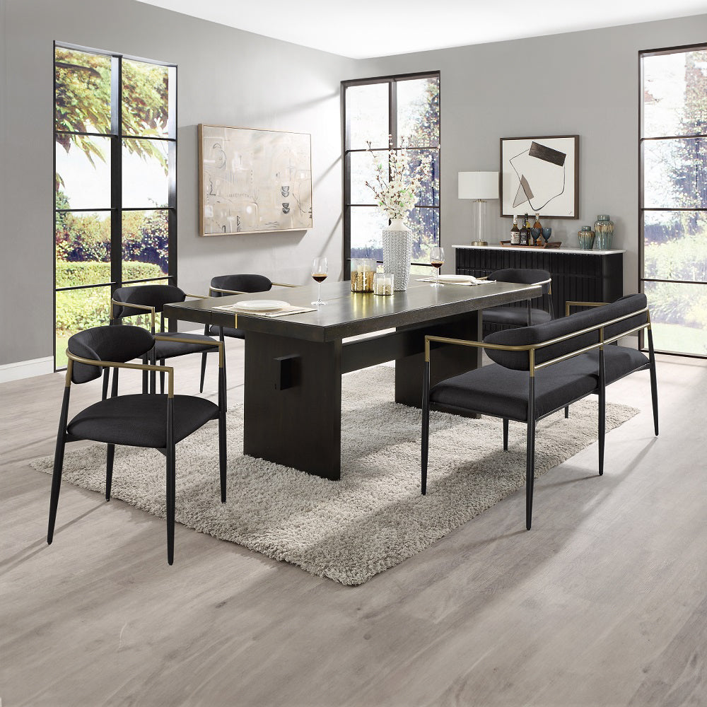 ACME Jaramillo Black Chenille & Black Bench Model DN02699A