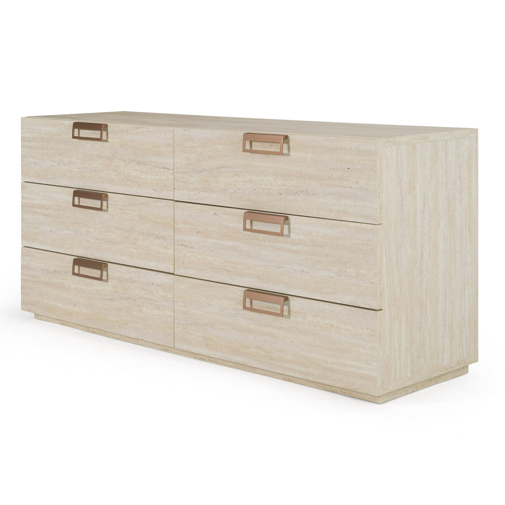 Lamod Italia Lago Modern Faux Travertine Dresser Model VGAC-LAGO-DRS