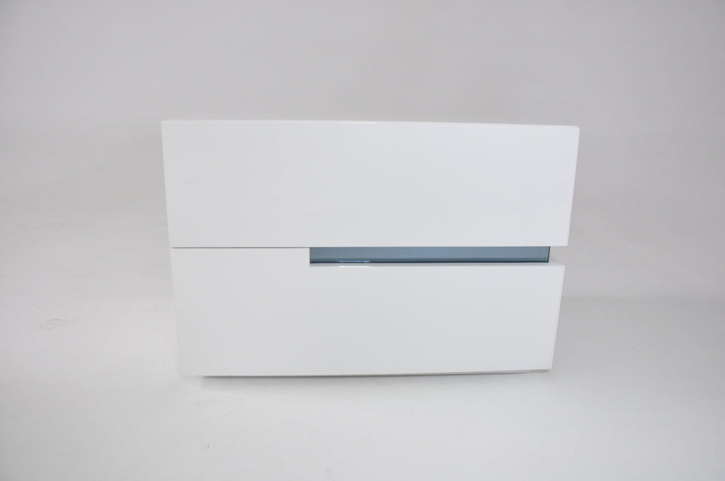 Lit plateforme moderne en cuir blanc Elbrus, modèle VGKCELBRUS-WHT