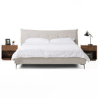 Lit Eastern King Modrest Dysart moderne en tissu gris, modèle VGMB-B029-BED-EK