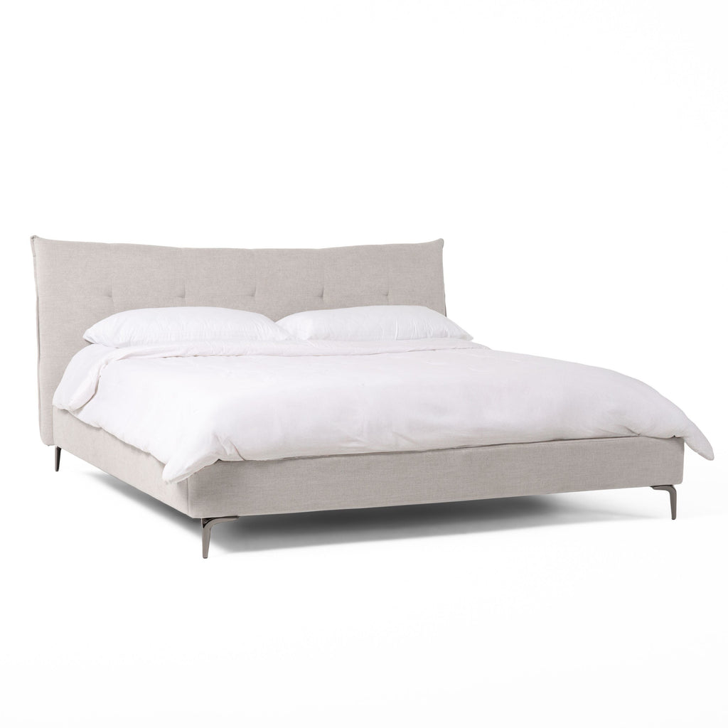Lit Eastern King Modrest Dysart moderne en tissu gris, modèle VGMB-B029-BED-EK