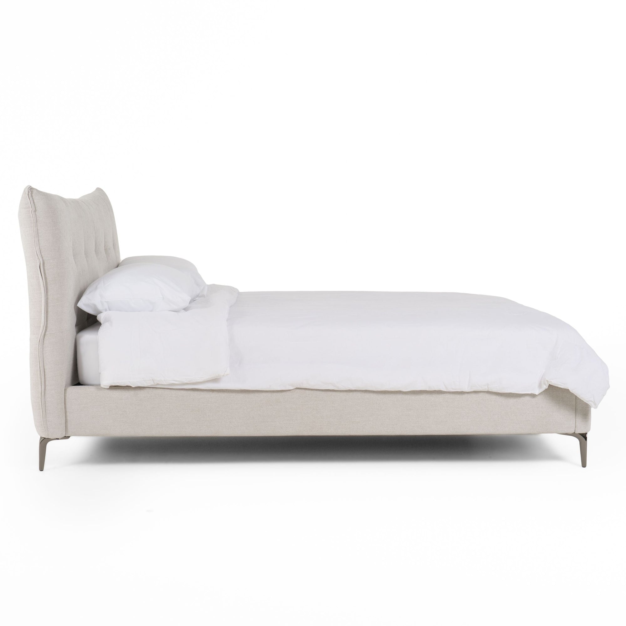 Lit Eastern King Modrest Dysart moderne en tissu gris, modèle VGMB-B029-BED-EK