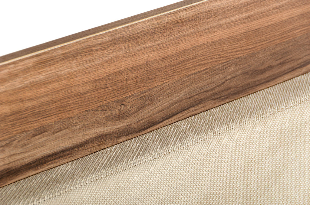 Nova Domus Matteo Italian Modern Walnut & Fabric Bed & 2 Nightstands & Dresser Set Model VGACMATTEO-BEDNSD-SET