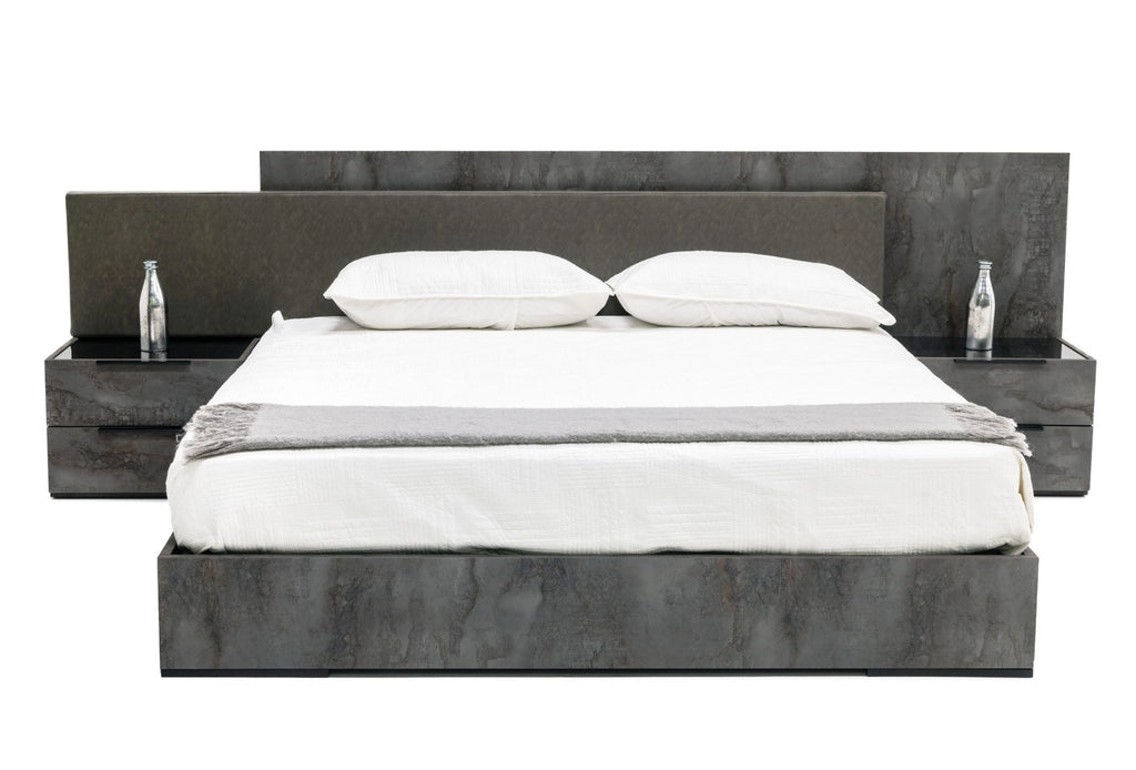 California King Nova Domus Ferrara Modern Volcano Oxide Grey Bedroom Set Model VGACFERRARA-SET-CK