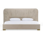 Modrest Florence Modern Beige Velvet & Leatherette Bedroom Set Model VGVC-BD2410-SET