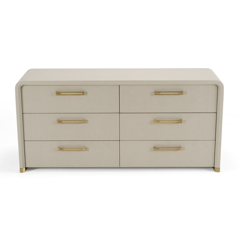 Modrest Florence Modern Beige Leatherette & Gold Dresser Model VGVC-J2410-D