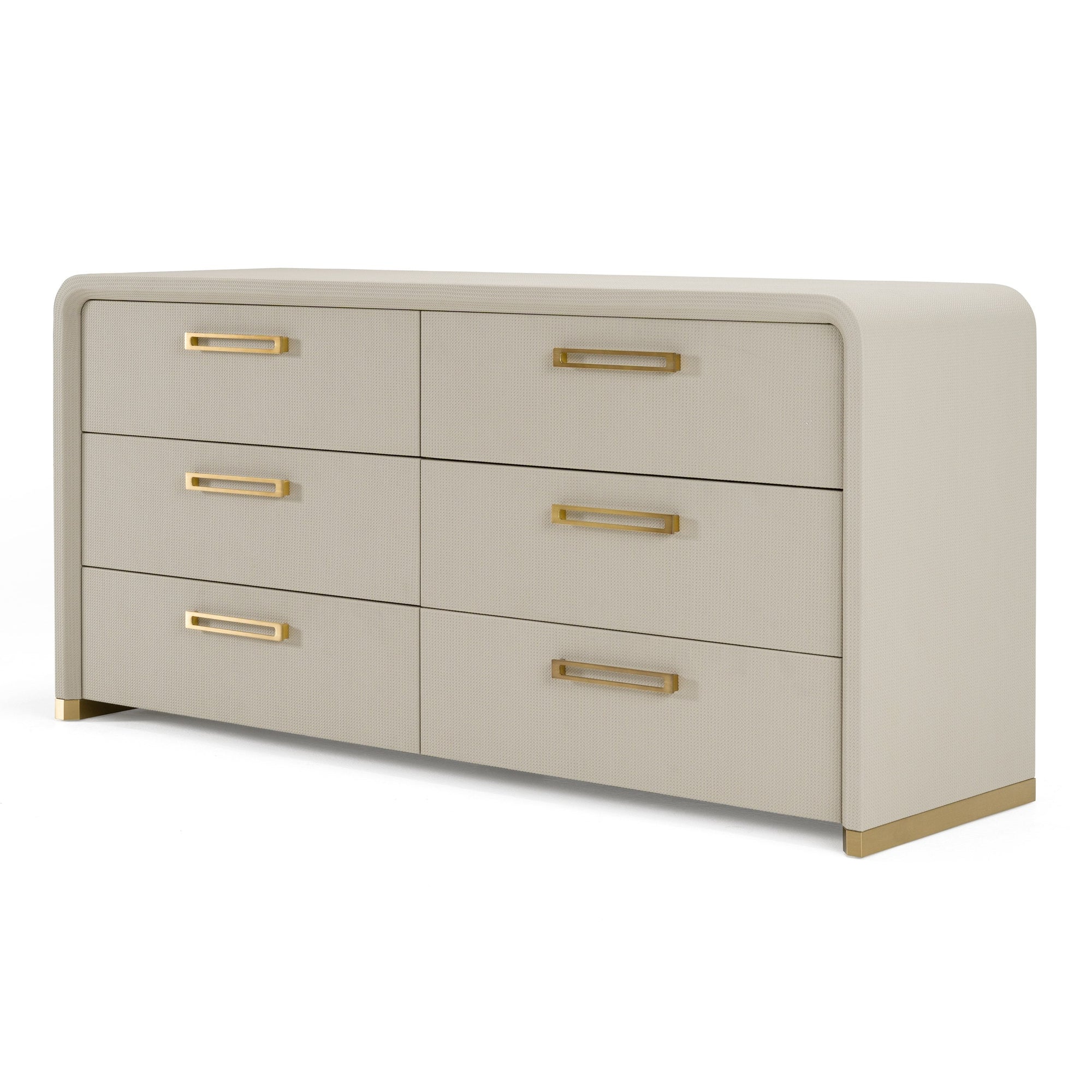 Modrest Florence Modern Beige Leatherette & Gold Dresser Model VGVC-J2410-D