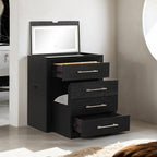 Ensemble coiffeuse contemporaine noire Ashbourne de Furniture of America avec tabouret, modèle FM-AC415BK-V